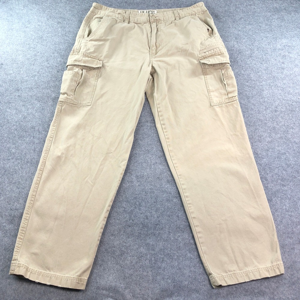 Plugg Mens 38x38 Khaki Cotton Cargo Pants Utility Outdoor